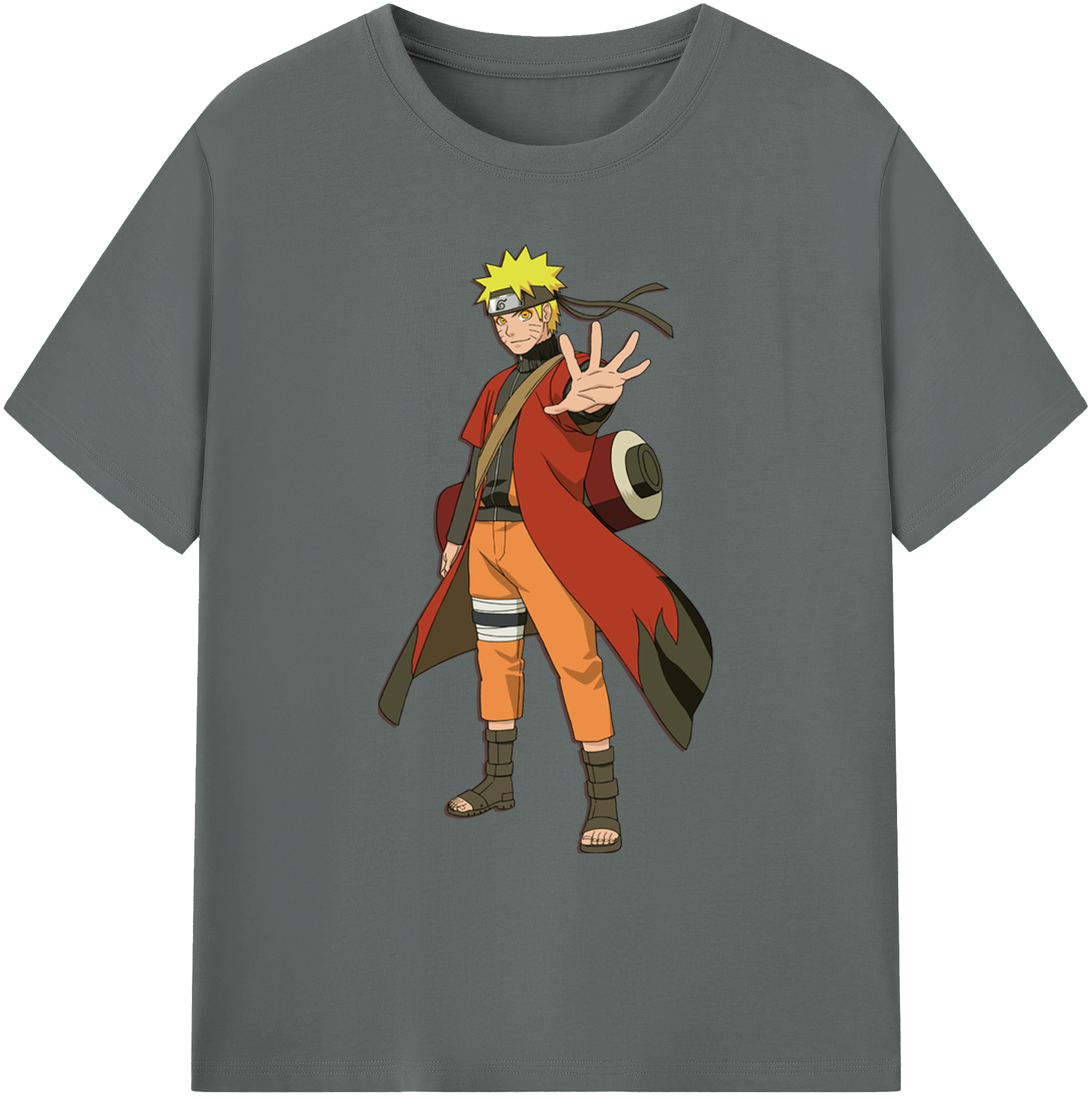 （画像用） NARUTO -ナルト- うずまき ナルト Uzumaki Naruto 綿100％ メンズ半袖Tシャツ｜肌触りやわらか＆通気性